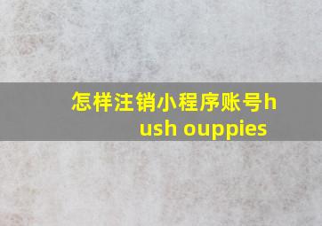 怎样注销小程序账号hush ouppies